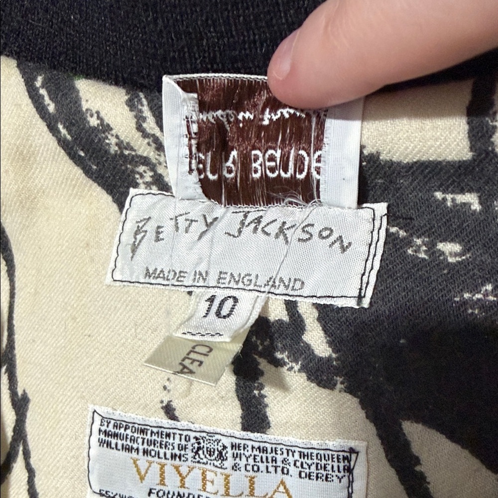 Betty Jackson Henri Bendel Vintage Viyella Wool Coat Jacket 10 Art Print White - Picture 3 of 14